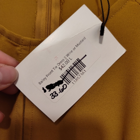NWT Yellow Bailey Front Tie Dress by Timing - Picture 6 of 14